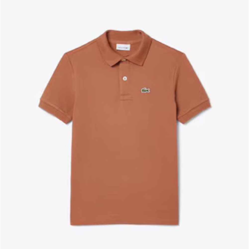 Lacoste Boys Pique Rust Polo Shirt Sz 16 NWOT